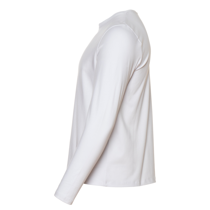 Белая футболка с длинными рукавами арт. 35 прямого кроя, из 100% хлопка, 140 гр/м2, оптом | Мерч, униформа и текстиль для бизнеса   фото-3