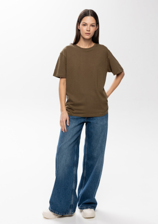 Футболка арт. 02 цвета хаки прямого кроя из 100% хлопка, 160 гр/м2, оптом | Мерч, униформа и текстиль для бизнеса  photo-6