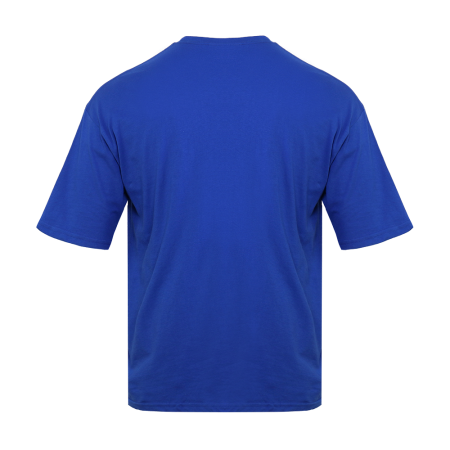 Синяя футболка арт. 39 оверсайз кроя, из 100% хлопка, 140 гр/м2, оптом | Мерч, униформа и текстиль для бизнеса   photo-3