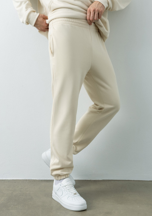 Молочные однотонные брюки арт. 97, 80% хлопок, 20% полиэстер, оптом | Мерч, униформа и текстиль для бизнеса фото-4