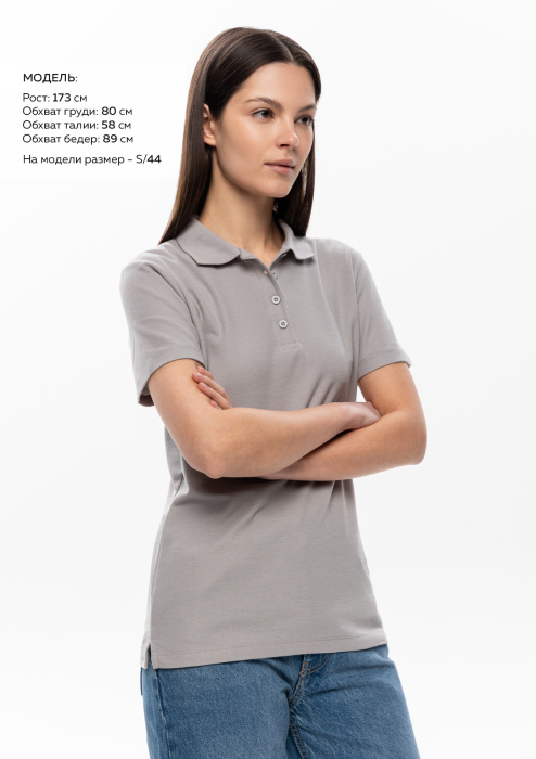 Рубашка поло женская STAN хлопок/полиэстер 185, 04WL, С-серый (72) | Мерч, униформа и текстиль для бизнеса фото-3