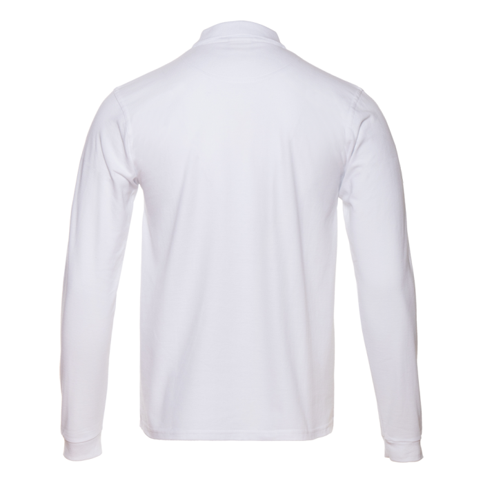 Белая рубашка поло с длинным рукавом арт. 104LS прямого кроя из 100% хлопка, 185 гр/м2, оптом | Мерч, униформа и текстиль для бизнеса  фото-2
