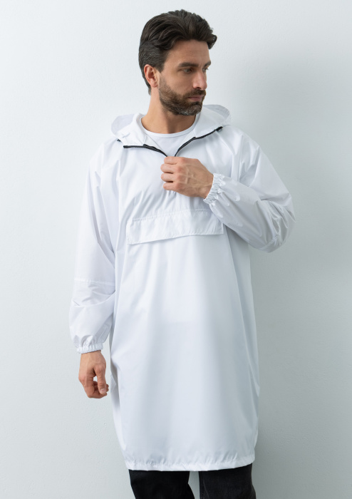 Белый однотонный дождевик пончо арт. 61, 100% полиэстер с водоотталкивающей пропиткой, оптом | Мерч, униформа и текстиль для бизнеса фото-4