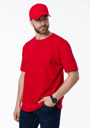 Красная футболка арт. 02 прямого кроя из 100% хлопка, 160 гр/м2, оптом | Мерч, униформа и текстиль для бизнеса  photo-13