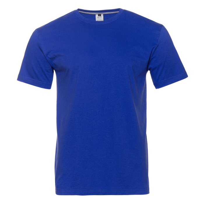 Синяя футболка арт. 02 прямого кроя из 100% хлопка, 160 гр/м2, оптом | Мерч, униформа и текстиль для бизнеса  фото-0
