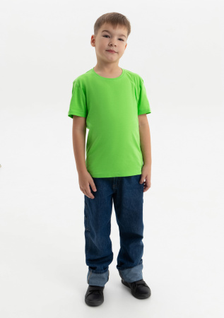 Ярко-зелёная детская футболка арт. 06U оверсайз кроя из 100% хлопка, 140 гр/м2, оптом | Мерч, униформа и текстиль для бизнеса photo-7