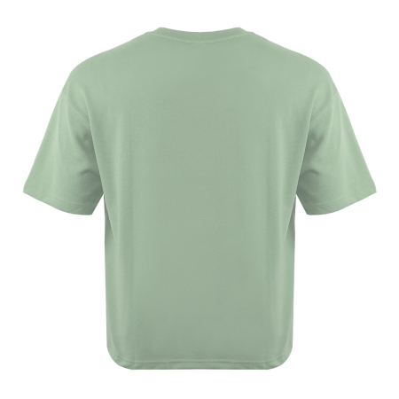 Светло-зеленая футболка арт. 40 оверсайз кроя, состав 65% хлопок 35% полиэстер, 260 гр/м2, оптом| Мерч, униформа и текстиль для бизнеса photo-3