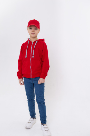 Толстовка  детская STAN с капюшоном на молнии футер без начёса 260, 61J, Синий (16) photo-5