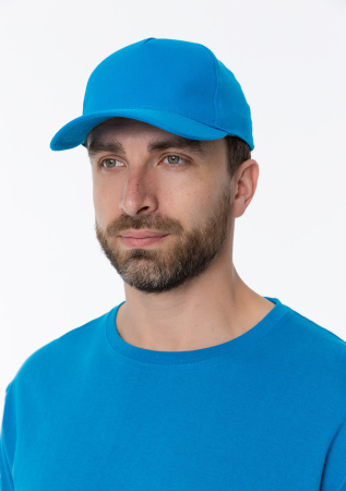 Лазурная бейсболка арт. 10L, 5 клиньев из 100% хлопка, 150 гр/м2, оптом | Мерч, униформа и текстиль для бизнеса  photo-8