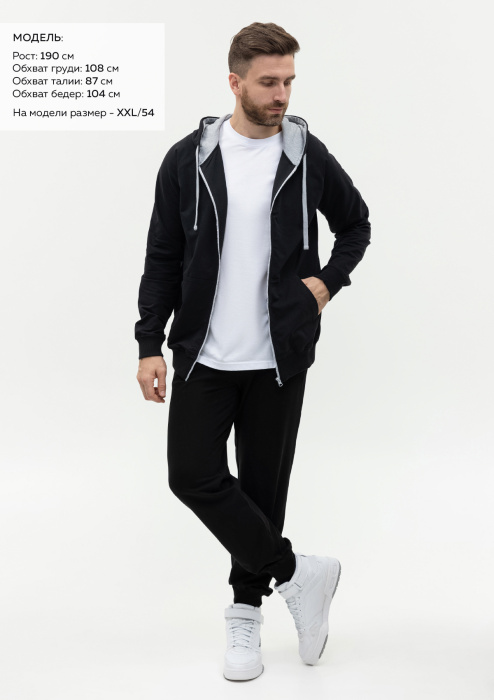 Черные однотонные брюки арт. 62, 92% хлопок, 8% эластан, оптом | Мерч, униформа и текстиль для бизнеса фото-3