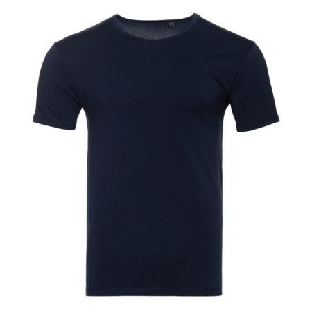 Тёмно-синяя футболка арт. 37 облегающего силуэта, состав 92% хлопок 8% эластан, 180 гр/м2, оптом | Мерч, униформа и текстиль для бизнеса   photo-0