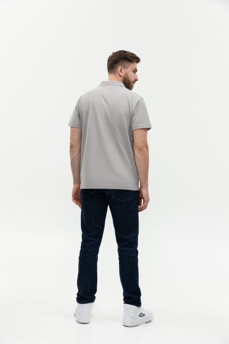 Светло-серая рубашка поло арт. 04, 65% хлопок, 35% полиэстер, 185 гр/м2, оптом | Мерч, униформа и текстиль для бизнеса  фото-4