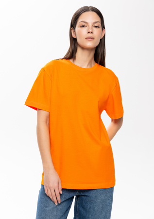 Оранжевая футболка арт. 02 прямого кроя из 100% хлопка, 160 гр/м2, оптом | Мерч, униформа и текстиль для бизнеса  photo-5
