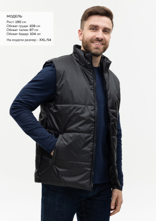 Черный однотонный утепленный жилет арт. 84, 100% нейлон, оптом | Мерч, униформа и текстиль для бизнеса photo-2