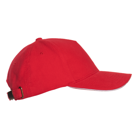 Красная бейсболка с кантом арт. 11K, 5 клиньев, 100% хлопок, 280 гр/м2, оптом | Мерч, униформа и текстиль для бизнеса  photo-2