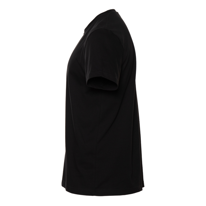 Чёрная футболка арт. 08 прямого кроя из 100% хлопка, 180 гр/м2, оптом | Мерч, униформа и текстиль для бизнеса  фото-3