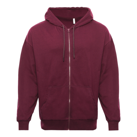 Бордовая толстовка на молнии STAN арт. 99, футер без начёса, 100% хлопок, 240 гр/м2  | Мерч, униформа и текстиль для бизнеса photo-0