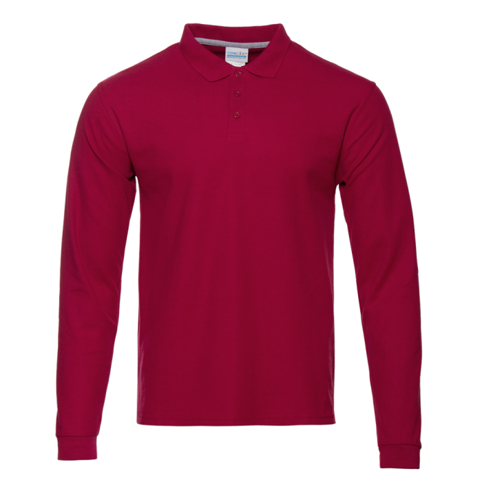 Бордовая рубашка поло с длинным рукавом арт. 04S, 65% хлопок, 35% полиэстер, 185 гр/м2, оптом | Мерч, униформа и текстиль для бизнеса  фото-0