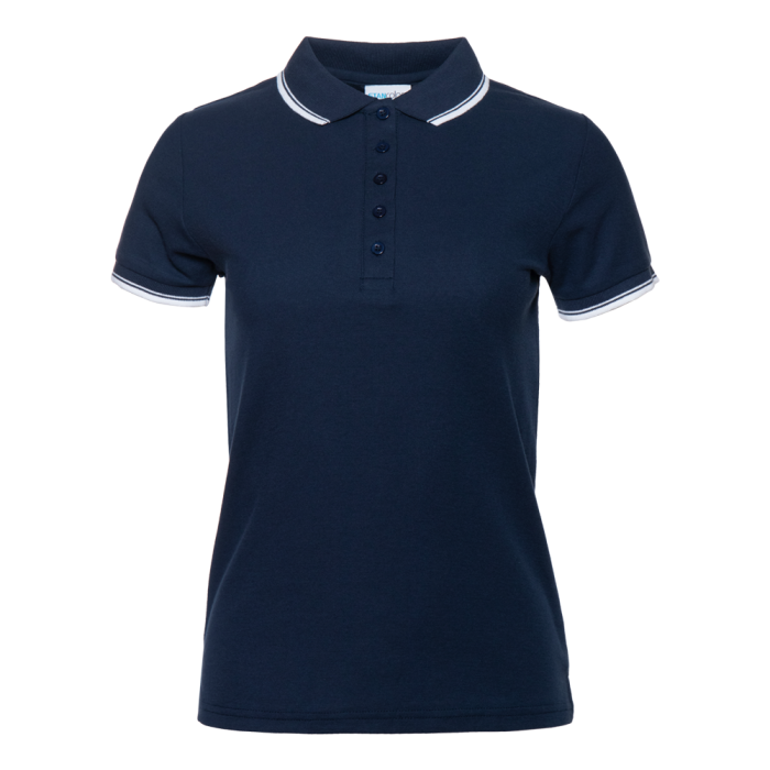 Женская темно-синяя рубашка поло арт. 04BK приталенного кроя, 80% хлопок, 20% полиэстер, 185 гр/м2, оптом | Мерч, униформа и текстиль для бизнеса  фото-0