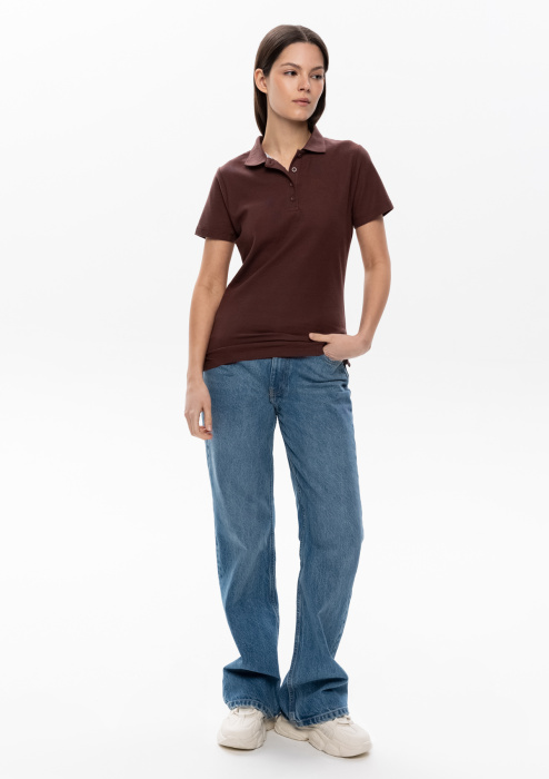 Рубашка поло женская STAN хлопок/полиэстер 185, 04WL, Т-шоколадный (107) фото-3