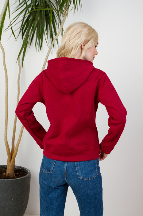 Толстовка женская STAN  с капюшоном на молнии сэндвич 320, 19, Бордовый меланж (166) фото-4
