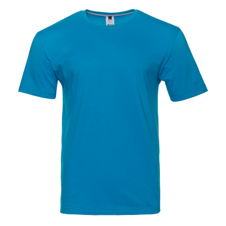 Лазурная футболка арт. 02 прямого кроя из 100% хлопка, 160 гр/м2, оптом | Мерч, униформа и текстиль для бизнеса  photo-0