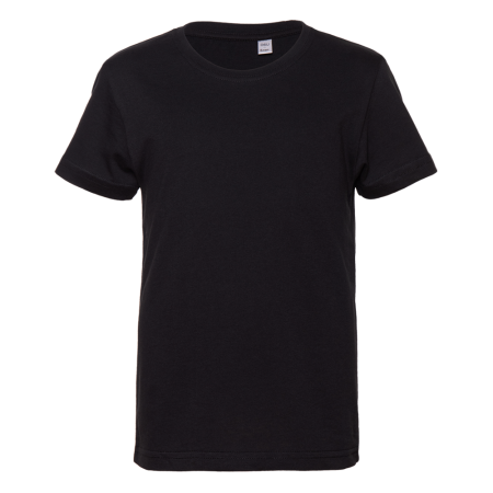 Чёрная детская футболка арт. 06U оверсайз кроя из 100% хлопка, 140 гр/м2, оптом | Мерч, униформа и текстиль для бизнеса photo-0