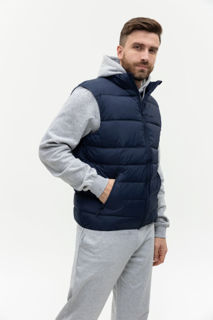 Темно-синий однотонный утепленный жилет арт. 82, 100% нейлон, оптом | Мерч, униформа и текстиль для бизнеса photo-4