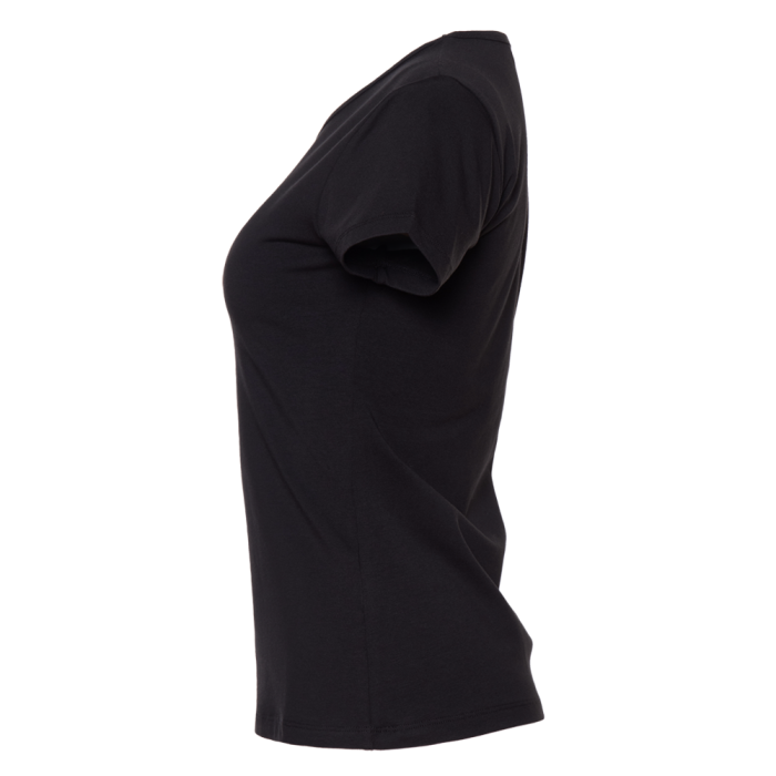 Женская черная футболка арт. 37W приталенного силуэта, 92% хлопок и 8% эластан, 180 гр/м2, оптом | Мерч, униформа и текстиль для бизнеса  фото-2