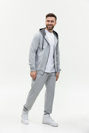 Толстовка мужская STAN с капюшоном на молнии футер без начёса 260, 61, Серый меланж (50) | Мерч, униформа и текстиль для бизнеса photo-12