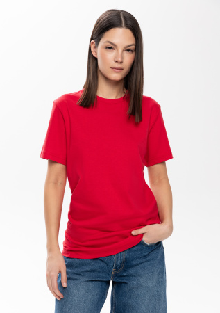 Красная футболка арт. 02 прямого кроя из 100% хлопка, 160 гр/м2, оптом | Мерч, униформа и текстиль для бизнеса  photo-5