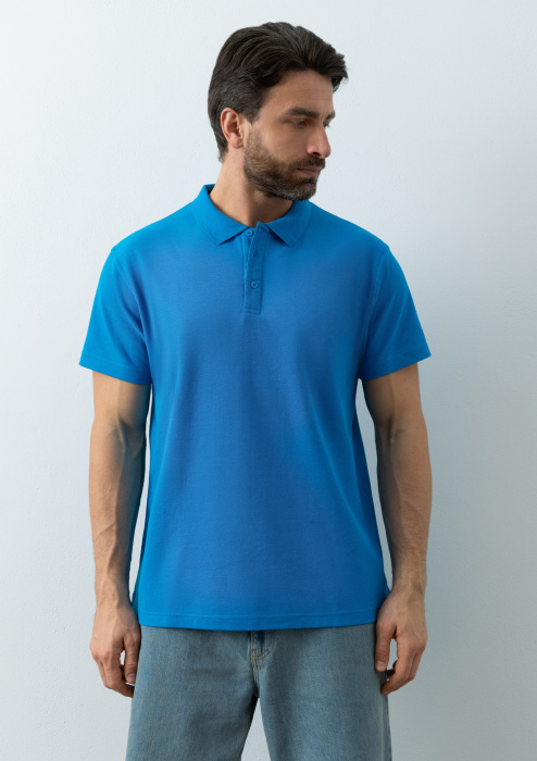 Рубашка поло унисекс STAN хлопок/полиэстер 185, 104, Лазурный (40) | Мерч, униформа и текстиль для бизнеса фото-4