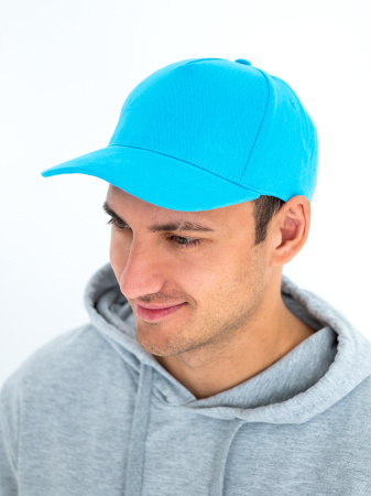 Синяя бейсболка арт. 11, 5 клиньев из 100% хлопка, 280 гр/м2, оптом | Мерч, униформа и текстиль для бизнеса  photo-5
