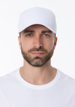 Белая бейсболка арт. 12, 5 клиньев из 100% хлопка, 260 гр/м2, оптом | Мерч, униформа и текстиль для бизнеса  photo-5