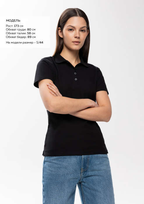 Рубашка поло женская STAN хлопок/полиэстер 185, 04WL, Чёрный (20) | Мерч, униформа и текстиль для бизнеса фото-3