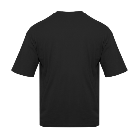 Чёрная футболка арт. 39 оверсайз кроя, из 100% хлопка, 140 гр/м2, оптом | Мерч, униформа и текстиль для бизнеса photo-3
