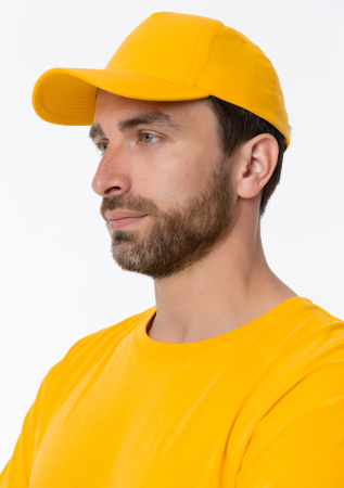 Желтая бейсболка арт. 10L, 5 клиньев из 100% хлопка, 150 гр/м2, оптом | Мерч, униформа и текстиль для бизнеса  photo-5