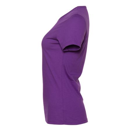 Женская фиолетовая футболка арт. 02W приталенного силуэта из 100% хлопка, 150 гр/м2, оптом | Мерч, униформа и текстиль для бизнеса 
 photo-2