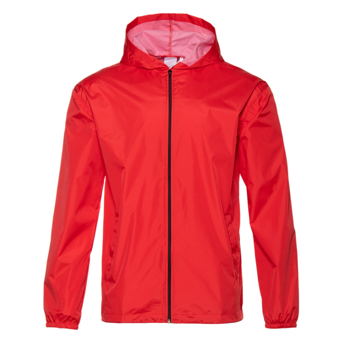 Красная однотонная ветровка арт. 59, 100% полиэстер, Dewspo 210T – оптом | Мерч, униформа и текстиль для бизнеса фото-0