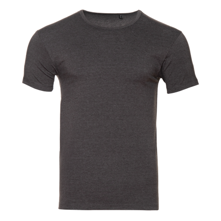 Темно-серая футболка арт. 37 облегающего силуэта, 92% хлопок, 8% эластан, 180 гр/м2, оптом | Мерч, униформа и текстиль для бизнеса  photo-0