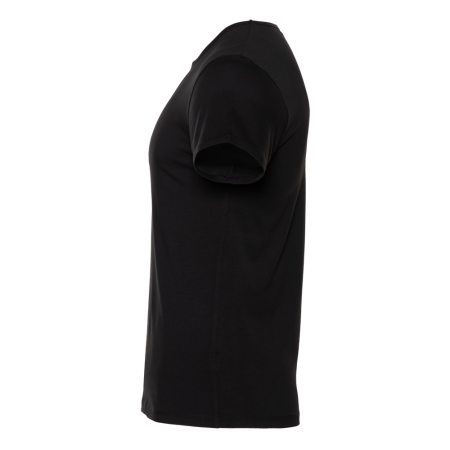 Чёрная футболка арт. 37 облегающего силуэта, состав 92% хлопок 8% эластан, 180 гр/м2, оптом | Мерч, униформа и текстиль для бизнеса   photo-2