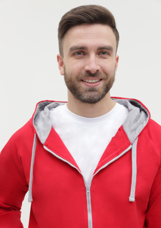 Толстовка мужская STAN с капюшоном на молнии футер без начёса 260, 61, Красный (14) | Мерч, униформа и текстиль для бизнеса photo-9