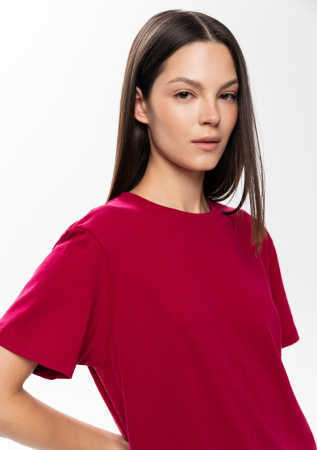 Бордовая футболка арт. 02 прямого кроя из 100% хлопка, 160 гр/м2, оптом | Мерч, униформа и текстиль для бизнеса  photo-8
