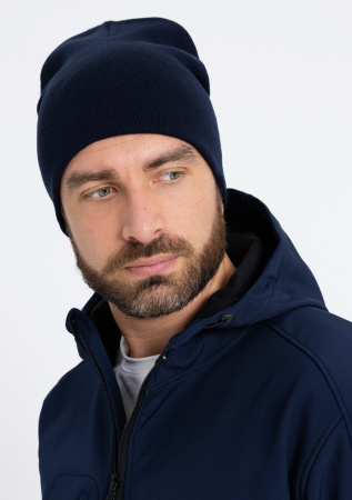 Темно-синяя шапка арт. 116 из 100% акрила, 300 гр/м2, оптом | Мерч, униформа и текстиль для бизнеса  photo-3