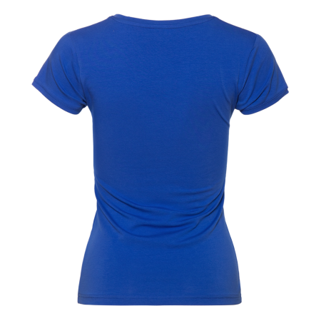 Женская синяя футболка арт. 07U приталенного силуэта, 92% хлопок и 8% эластан, 180 гр/м2, оптом | Мерч, униформа и текстиль для бизнеса 
 photo-1