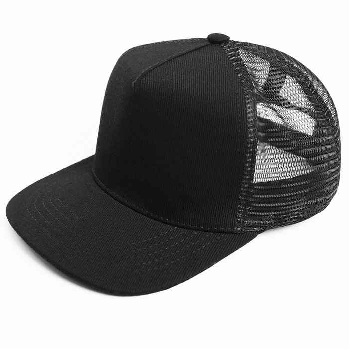 Черная бейсболка с прямым козырьком арт. 09, 5 клиньев из 100% хлопка, 330 гр/м2, оптом | Мерч, униформа и текстиль для бизнеса  фото-4