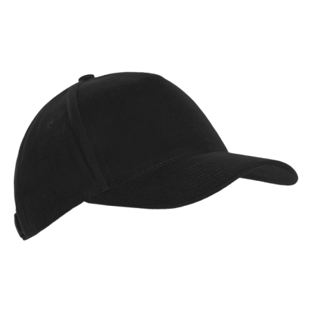 Черная бейсболка арт. 03, 5 клиньев из 100% хлопка, 280 гр/м2, оптом | Мерч, униформа и текстиль для бизнеса  photo-3