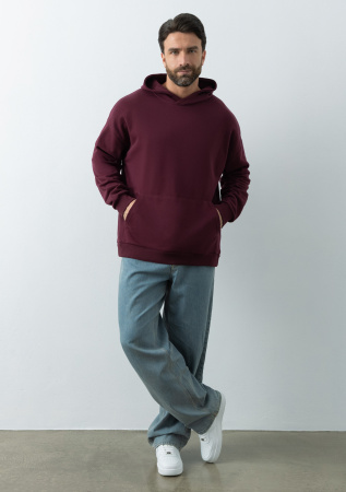 Худи унисекс STAN оверсайз футер без начёса 350, 66, Бордовый (661) | Мерч, униформа и текстиль для бизнеса photo-3