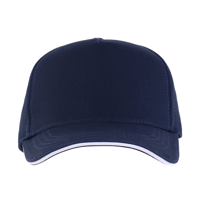 Бейсболка с кантом STAN 5 клиньев хлопок 280,14, Темно-синий (46)  фото-1