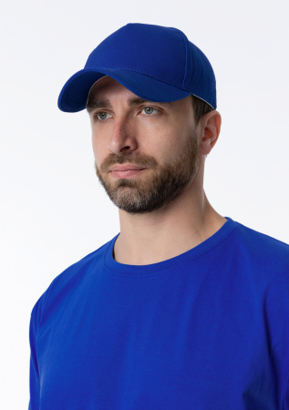 Синяя бейсболка арт. 12, 5 клиньев из 100% хлопка, 260 гр/м2, оптом | Мерч, униформа и текстиль для бизнеса photo-5